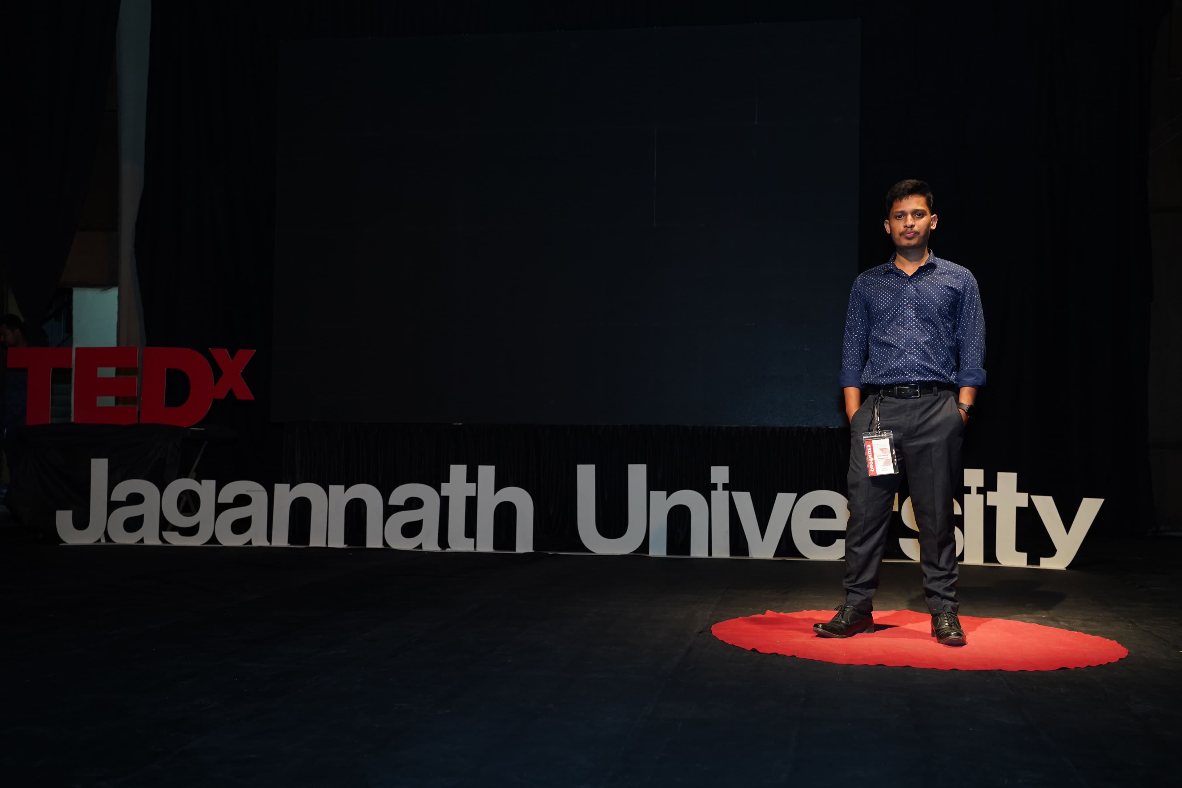 TEDxJagannathUniversity 2025 event stage